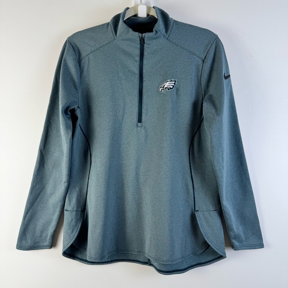 Nike NFL Philly Eagles Dri Fit Half 1/2 Quarter 1/4 Zip Pullover Small Fleece